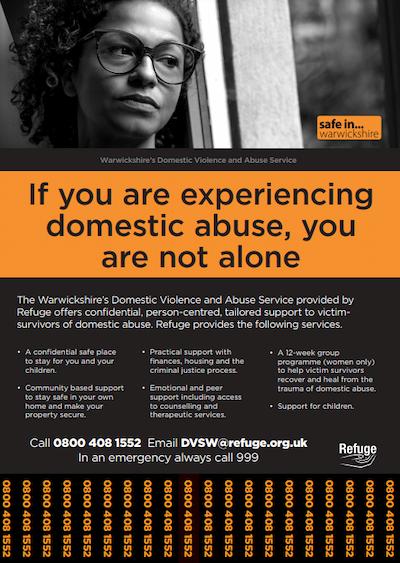 Domestic abuse support tear off flyer